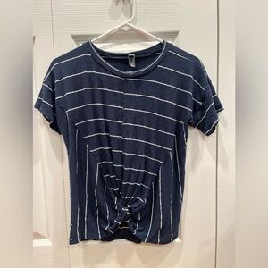 Alya Front knot striped top